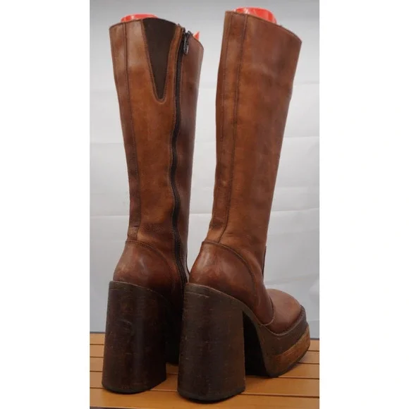Vintage Mega-Chunky Sonax Leather Double-Platform Size 37 / US 6 Knee Boots. - Picture 9 of 15